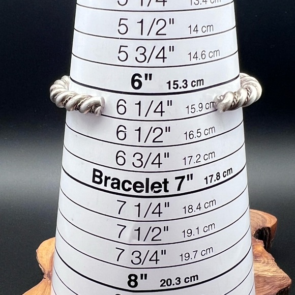 Vintage Native American Sterling Silver Twist Rope Cuff - Picture 4 of 9